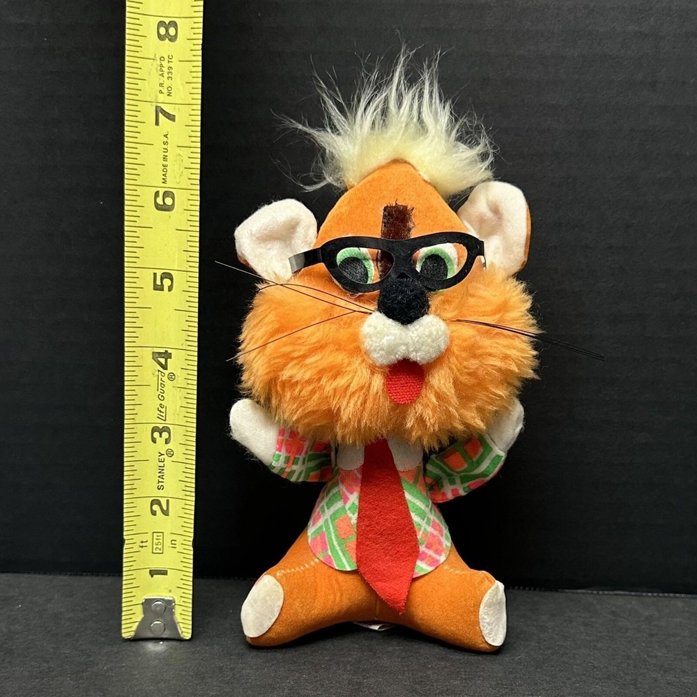 Vintage Jerry Elsner Orange Lion MCM Mid-Century Modern Plush Stuffed Animal